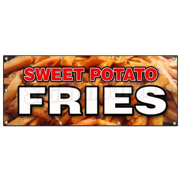SWEET POTATO FRIES BANNER SIGN hot crispy delicious french frys chips